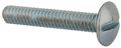 Value Collection - 1/4-20 UNC, 1-1/2" Length Under Head Slotted Drive Machine Screw - Truss Head, Grade J82 Steel, Zinc-Plated Finish, Without Washer - Exact Tooling