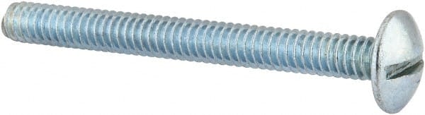 Value Collection - 1/4-20 UNC, 2-1/2" Length Under Head Slotted Drive Machine Screw - Truss Head, Grade 2 Steel, Zinc-Plated Finish, Without Washer - Exact Tooling