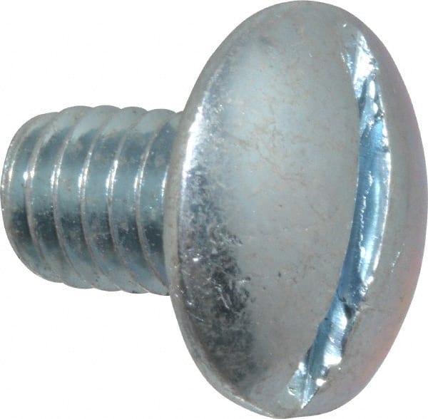 Value Collection - 5/16-18 UNC, 1/2" Length Under Head Slotted Drive Machine Screw - Truss Head, Grade J82 Steel, Zinc-Plated Finish, Without Washer - Exact Tooling