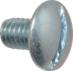 Value Collection - 5/16-18 UNC, 1/2" Length Under Head Slotted Drive Machine Screw - Truss Head, Grade J82 Steel, Zinc-Plated Finish, Without Washer - Exact Tooling