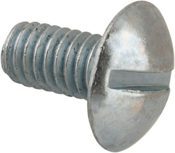 Value Collection - 5/16-18 UNC, 5/8" Length Under Head Slotted Drive Machine Screw - Truss Head, Grade 2 Steel, Zinc-Plated Finish, Without Washer - Exact Tooling