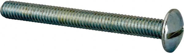 Value Collection - 5/16-18 UNC, 3" Length Under Head Slotted Drive Machine Screw - Truss Head, Grade J82 Steel, Zinc-Plated Finish, Without Washer - Exact Tooling