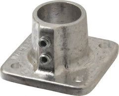 Hollaender - 1" Pipe, Base Flange, Aluminum Alloy Flange Pipe Rail Fitting - Bright Finish - Exact Tooling