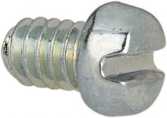 Value Collection - #2-56 UNC, 1/8" Length Under Head Slotted Drive Machine Screw - Fillister Head, Grade J82 Steel, Zinc-Plated Finish, Without Washer - Exact Tooling
