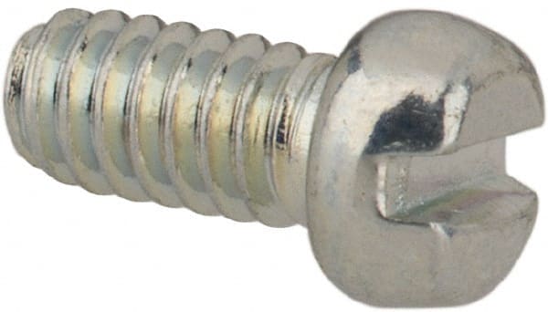 Value Collection - #2-56 UNC, 3/16" Length Under Head Slotted Drive Machine Screw - Fillister Head, Grade J82 Steel, Zinc-Plated Finish, Without Washer - Exact Tooling