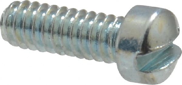 Value Collection - #2-56 UNC, 1/4" Length Under Head Slotted Drive Machine Screw - Fillister Head, Grade 2 Steel, Zinc-Plated Finish, Without Washer - Exact Tooling