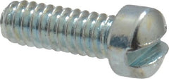 Value Collection - #2-56 UNC, 1/4" Length Under Head Slotted Drive Machine Screw - Fillister Head, Grade 2 Steel, Zinc-Plated Finish, Without Washer - Exact Tooling