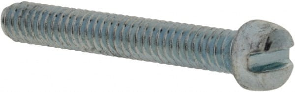 Value Collection - #2-56 UNC, 5/8" Length Under Head Slotted Drive Machine Screw - Fillister Head, Grade 2 Steel, Zinc-Plated Finish, Without Washer - Exact Tooling