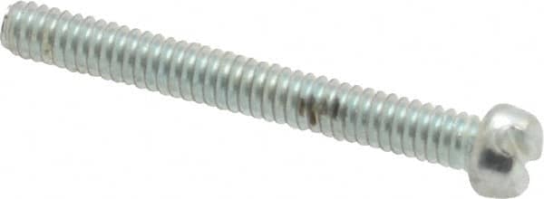 Value Collection - #2-56 UNC, 3/4" Length Under Head Slotted Drive Machine Screw - Fillister Head, Grade J82 Steel, Zinc-Plated Finish, Without Washer - Exact Tooling