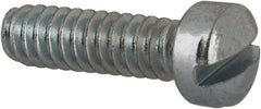 Value Collection - #4-40 UNC, 3/8" Length Under Head Slotted Drive Machine Screw - Fillister Head, Grade 2 Steel, Zinc-Plated Finish, Without Washer - Exact Tooling