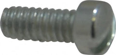 Value Collection - #5-40 UNC, 5/16" Length Under Head Slotted Drive Machine Screw - Fillister Head, Grade J82 Steel, Zinc-Plated Finish, Without Washer - Exact Tooling