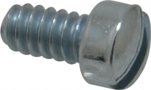 Value Collection - #6-32 UNC, 1/4" Length Under Head Slotted Drive Machine Screw - Fillister Head, Grade J82 Steel, Zinc-Plated Finish, Without Washer - Exact Tooling