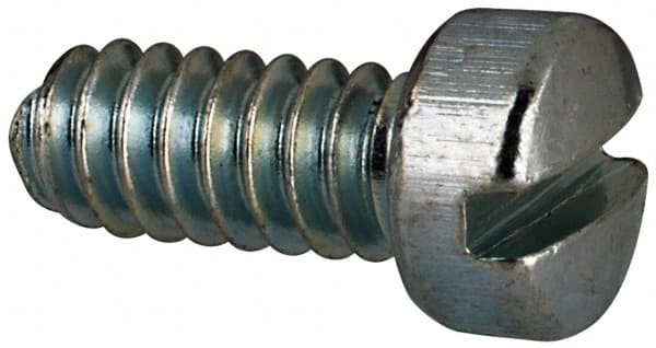 Value Collection - #6-32 UNC, 5/16" Length Under Head Slotted Drive Machine Screw - Fillister Head, Grade J82 Steel, Zinc-Plated Finish, Without Washer - Exact Tooling