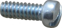 Value Collection - #6-32 UNC, 3/8" Length Under Head Slotted Drive Machine Screw - Fillister Head, Grade 2 Steel, Zinc-Plated Finish, Without Washer - Exact Tooling