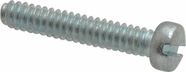 Value Collection - #6-32 UNC, 3/4" Length Under Head Slotted Drive Machine Screw - Fillister Head, Grade 2 Steel, Zinc-Plated Finish, Without Washer - Exact Tooling