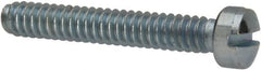 Value Collection - #6-32 UNC, 7/8" Length Under Head Slotted Drive Machine Screw - Fillister Head, Grade J82 Steel, Zinc-Plated Finish, Without Washer - Exact Tooling