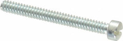 Value Collection - #6-32 UNC, 1-1/4" Length Under Head Slotted Drive Machine Screw - Fillister Head, Grade 2 Steel, Zinc-Plated Finish, Without Washer - Exact Tooling