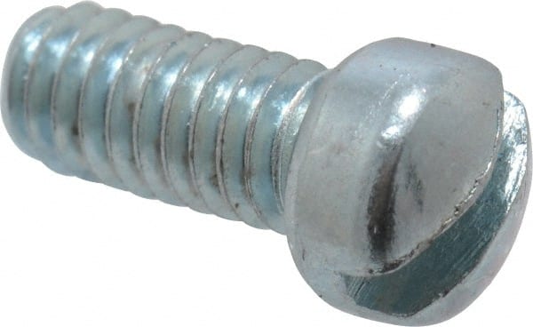 Value Collection - #8-32 UNC, 3/8" Length Under Head Slotted Drive Machine Screw - Fillister Head, Grade 2 Steel, Zinc-Plated Finish, Without Washer - Exact Tooling