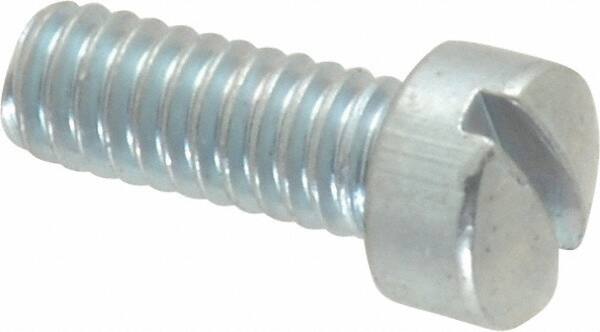 Value Collection - #8-32 UNC, 7/16" Length Under Head Slotted Drive Machine Screw - Fillister Head, Grade J82 Steel, Zinc-Plated Finish, Without Washer - Exact Tooling
