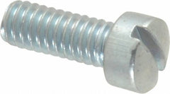 Value Collection - #8-32 UNC, 7/16" Length Under Head Slotted Drive Machine Screw - Fillister Head, Grade J82 Steel, Zinc-Plated Finish, Without Washer - Exact Tooling