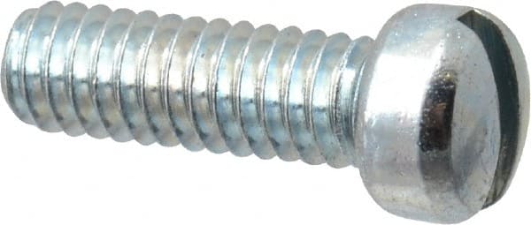 Value Collection - #8-32 UNC, 1/2" Length Under Head Slotted Drive Machine Screw - Fillister Head, Grade 2 Steel, Zinc-Plated Finish, Without Washer - Exact Tooling