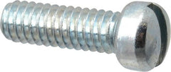 Value Collection - #8-32 UNC, 1/2" Length Under Head Slotted Drive Machine Screw - Fillister Head, Grade 2 Steel, Zinc-Plated Finish, Without Washer - Exact Tooling