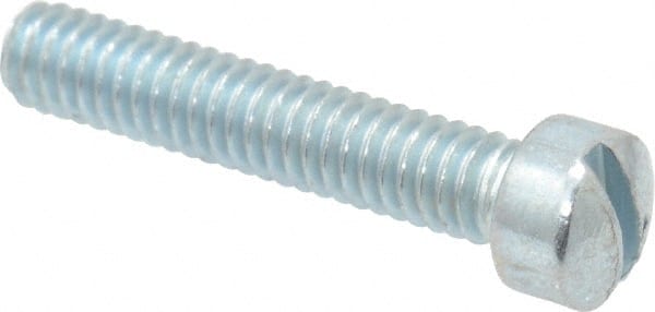 Value Collection - #8-32 UNC, 7/8" Length Under Head Slotted Drive Machine Screw - Fillister Head, Grade J82 Steel, Zinc-Plated Finish, Without Washer - Exact Tooling