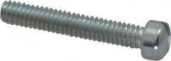 Value Collection - #8-32 UNC, 1" Length Under Head Slotted Drive Machine Screw - Fillister Head, Grade 2 Steel, Zinc-Plated Finish, Without Washer - Exact Tooling