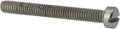 Value Collection - #8-32 UNC, 1-1/2" Length Under Head Slotted Drive Machine Screw - Fillister Head, Grade J82 Steel, Zinc-Plated Finish, Without Washer - Exact Tooling