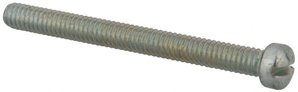 Value Collection - #8-32 UNC, 1-3/4" Length Under Head Slotted Drive Machine Screw - Fillister Head, Grade 2 Steel, Zinc-Plated Finish, Without Washer - Exact Tooling