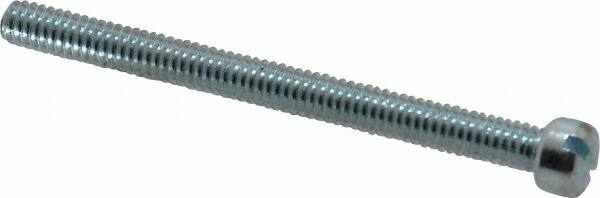 Value Collection - #8-32 UNC, 2" Length Under Head Slotted Drive Machine Screw - Fillister Head, Grade J82 Steel, Zinc-Plated Finish, Without Washer - Exact Tooling