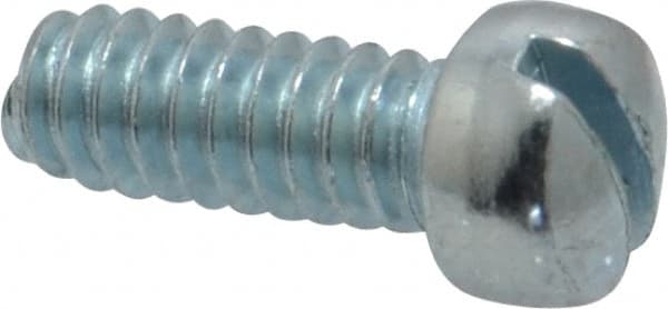 Value Collection - #10-24 UNC, 1/2" Length Under Head Slotted Drive Machine Screw - Fillister Head, Grade 2 Steel, Zinc-Plated Finish, Without Washer - Exact Tooling