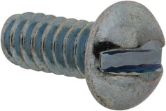 Value Collection - #10-24 UNC, 5/8" Length Under Head Slotted Drive Machine Screw - Fillister Head, Grade J82 Steel, Zinc-Plated Finish, Without Washer - Exact Tooling