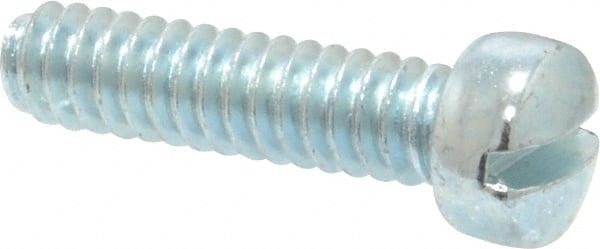 Value Collection - #10-24 UNC, 3/4" Length Under Head Slotted Drive Machine Screw - Fillister Head, Grade 2 Steel, Zinc-Plated Finish, Without Washer - Exact Tooling