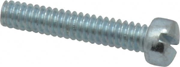 Value Collection - #10-24 UNC, 1" Length Under Head Slotted Drive Machine Screw - Fillister Head, Grade 2 Steel, Zinc-Plated Finish, Without Washer - Exact Tooling