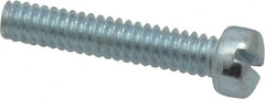 Value Collection - #10-24 UNC, 1" Length Under Head Slotted Drive Machine Screw - Fillister Head, Grade 2 Steel, Zinc-Plated Finish, Without Washer - Exact Tooling