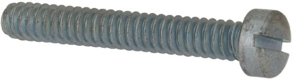 Value Collection - #10-24 UNC, 1-1/4" Length Under Head Slotted Drive Machine Screw - Fillister Head, Grade J82 Steel, Zinc-Plated Finish, Without Washer - Exact Tooling