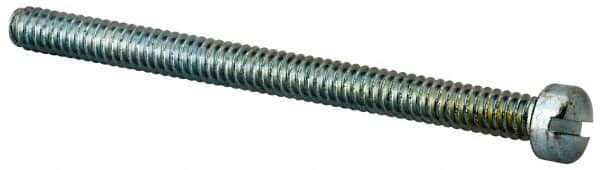 Value Collection - #10-24 UNC, 2-1/2" Length Under Head Slotted Drive Machine Screw - Fillister Head, Grade J82 Steel, Zinc-Plated Finish, Without Washer - Exact Tooling