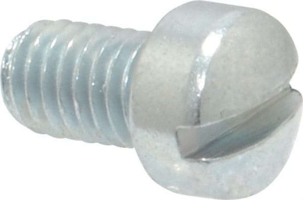 Value Collection - #10-32 UNF, 5/16" Length Under Head Slotted Drive Machine Screw - Fillister Head, Grade J82 Steel, Zinc-Plated Finish, Without Washer - Exact Tooling