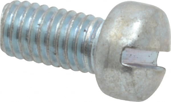 Value Collection - #10-32 UNF, 3/8" Length Under Head Slotted Drive Machine Screw - Fillister Head, Grade 2 Steel, Zinc-Plated Finish, Without Washer - Exact Tooling