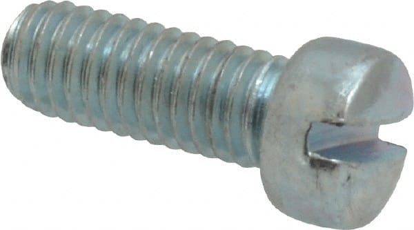 Value Collection - #10-32 UNF, 1/2" Length Under Head Slotted Drive Machine Screw - Fillister Head, Grade 2 Steel, Zinc-Plated Finish, Without Washer - Exact Tooling