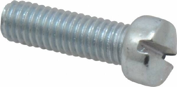Value Collection - #10-32 UNF, 5/8" Length Under Head Slotted Drive Machine Screw - Fillister Head, Grade 2 Steel, Zinc-Plated Finish, Without Washer - Exact Tooling