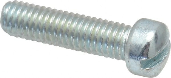 Value Collection - #10-32 UNF, 3/4" Length Under Head Slotted Drive Machine Screw - Fillister Head, Grade 2 Steel, Zinc-Plated Finish, Without Washer - Exact Tooling