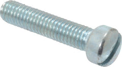 Value Collection - #10-32 UNF, 7/8" Length Under Head Slotted Drive Machine Screw - Fillister Head, Grade 2 Steel, Zinc-Plated Finish, Without Washer - Exact Tooling