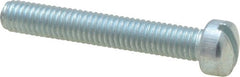Value Collection - #10-32 UNF, 1-1/4" Length Under Head Slotted Drive Machine Screw - Fillister Head, Grade J82 Steel, Zinc-Plated Finish, Without Washer - Exact Tooling