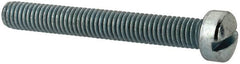 Value Collection - #10-32 UNF, 1-1/2" Length Under Head Slotted Drive Machine Screw - Fillister Head, Grade J82 Steel, Zinc-Plated Finish, Without Washer - Exact Tooling