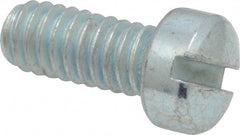 Value Collection - #12-24 UNC, 1/2" Length Under Head Slotted Drive Machine Screw - Fillister Head, Grade J82 Steel, Zinc-Plated Finish, Without Washer - Exact Tooling