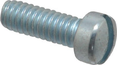 Value Collection - #12-24 UNC, 5/8" Length Under Head Slotted Drive Machine Screw - Fillister Head, Grade J82 Steel, Zinc-Plated Finish, Without Washer - Exact Tooling