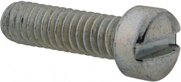 Value Collection - #12-24 UNC, 3/4" Length Under Head Slotted Drive Machine Screw - Fillister Head, Grade 2 Steel, Zinc-Plated Finish, Without Washer - Exact Tooling