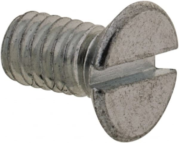 Value Collection - #12-24 UNC, 7/8" Length Under Head Slotted Drive Machine Screw - Fillister Head, Grade J82 Steel, Zinc-Plated Finish, Without Washer - Exact Tooling
